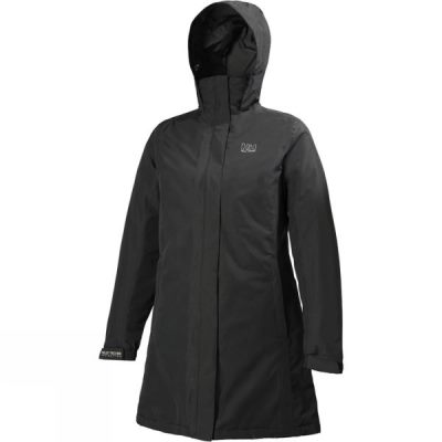 Chaquetas Helly Hansen Aden Long Insulated Mujer - Negras - Chile REH185609